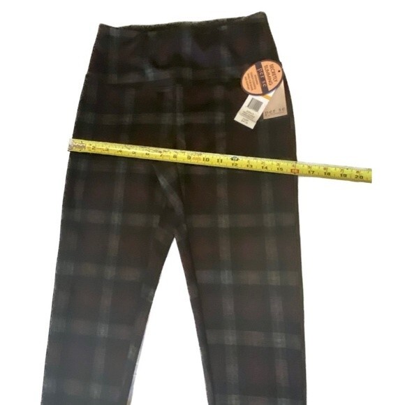 Slimming Tummy Control Plaid Pants - Picture 2 of 6